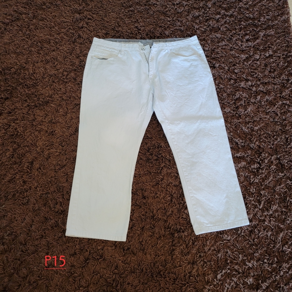 PAULO SOLARI Modern Fit W42 L30 White Zipper Fly